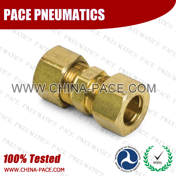 Union Straight Brass Compression Fittings, Air compression Fittings, Brass Compression Fittings, Brass pipe joint Fittings